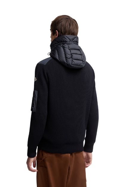 "MC" Cardigan mit Kapuze