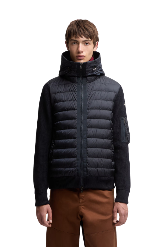"MC" Cardigan mit Kapuze